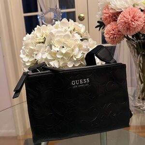 GUESS Black Embossed Logo Crossbody Bag